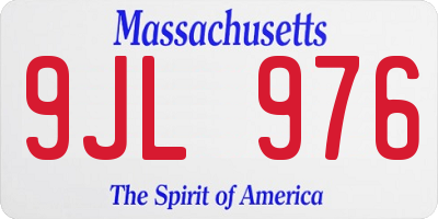 MA license plate 9JL976