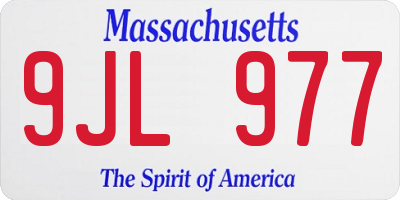 MA license plate 9JL977
