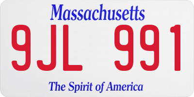 MA license plate 9JL991