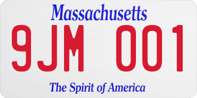 MA license plate 9JM001