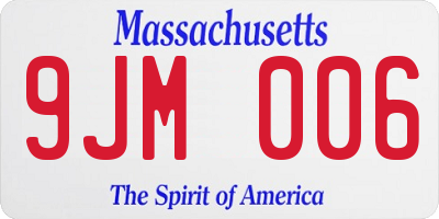 MA license plate 9JM006