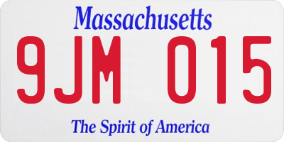 MA license plate 9JM015