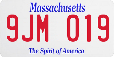 MA license plate 9JM019