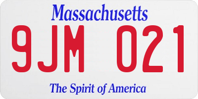 MA license plate 9JM021