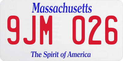 MA license plate 9JM026