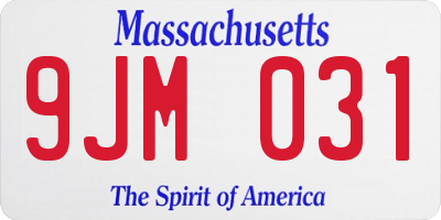 MA license plate 9JM031