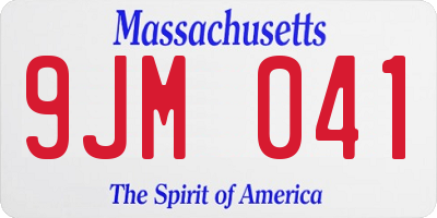 MA license plate 9JM041