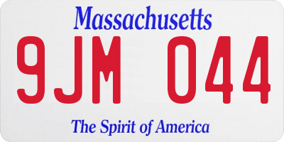 MA license plate 9JM044