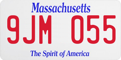 MA license plate 9JM055