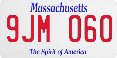 MA license plate 9JM060
