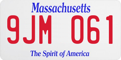 MA license plate 9JM061