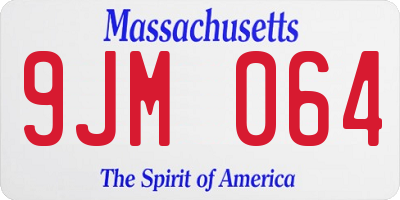 MA license plate 9JM064