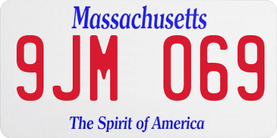 MA license plate 9JM069