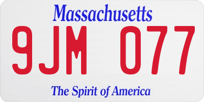 MA license plate 9JM077