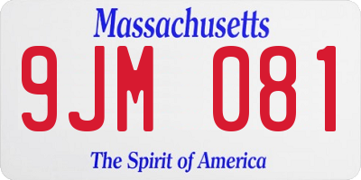 MA license plate 9JM081