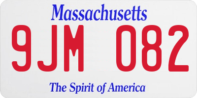 MA license plate 9JM082