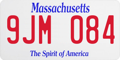 MA license plate 9JM084
