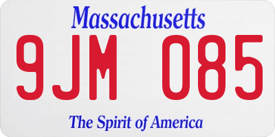 MA license plate 9JM085