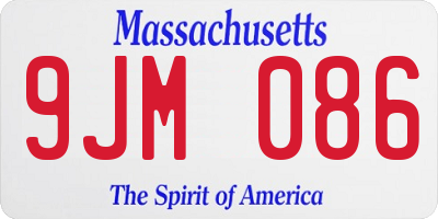 MA license plate 9JM086