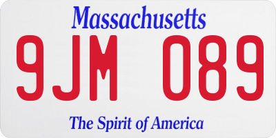 MA license plate 9JM089