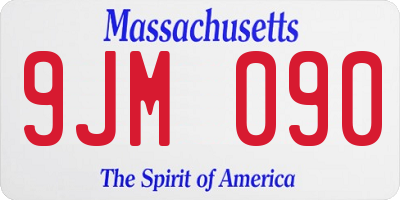 MA license plate 9JM090