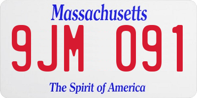 MA license plate 9JM091