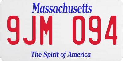 MA license plate 9JM094