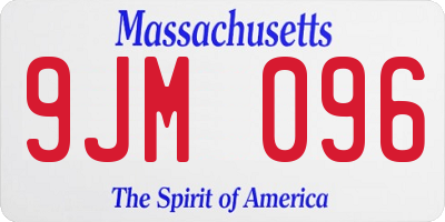 MA license plate 9JM096