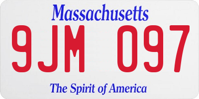 MA license plate 9JM097