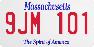 MA license plate 9JM101