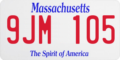 MA license plate 9JM105