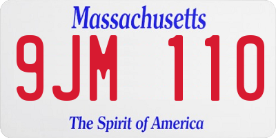 MA license plate 9JM110