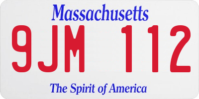MA license plate 9JM112