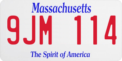 MA license plate 9JM114