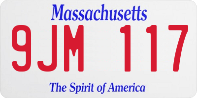 MA license plate 9JM117