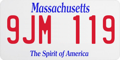MA license plate 9JM119