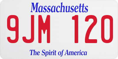 MA license plate 9JM120