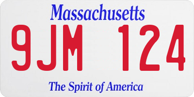 MA license plate 9JM124