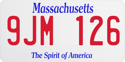 MA license plate 9JM126