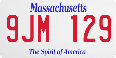 MA license plate 9JM129