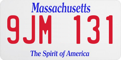 MA license plate 9JM131