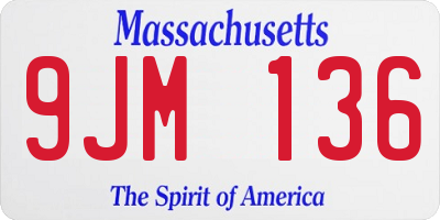 MA license plate 9JM136