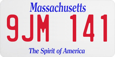MA license plate 9JM141