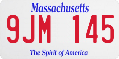 MA license plate 9JM145