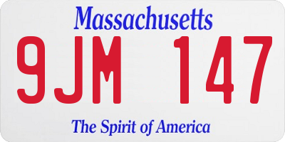 MA license plate 9JM147