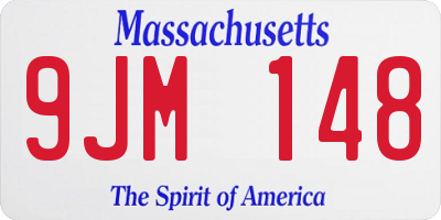 MA license plate 9JM148