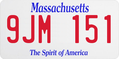 MA license plate 9JM151