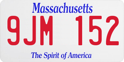 MA license plate 9JM152
