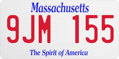 MA license plate 9JM155