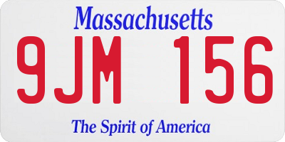 MA license plate 9JM156